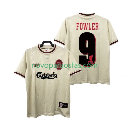 Camisolas Liverpool FOWLER 9 1996 1997 Retro Homem Visitante Manga Curta