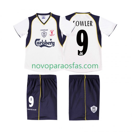Camisolas Liverpool FOWLER 9 LWP 2001 Retro Homem Visitante 2002 Manga Curta