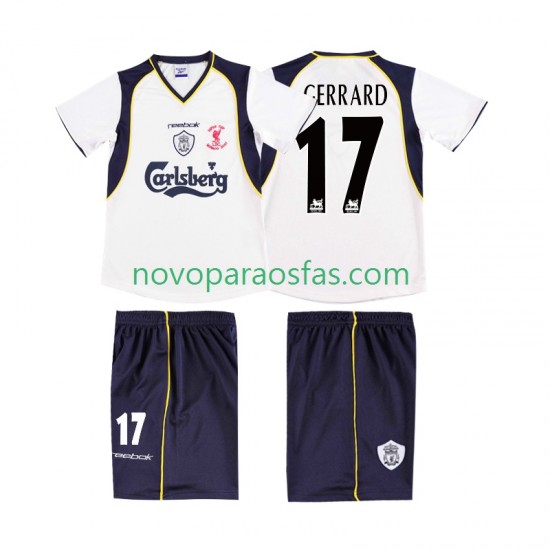 Camisolas Liverpool GERRARD 17 LWP 2001 Retro Homem Visitante 2002 Manga Curta