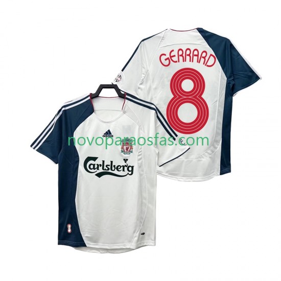 Camisolas Liverpool GERRARD 8 Retro Homem Visitante 2008 2006 Manga Curta
