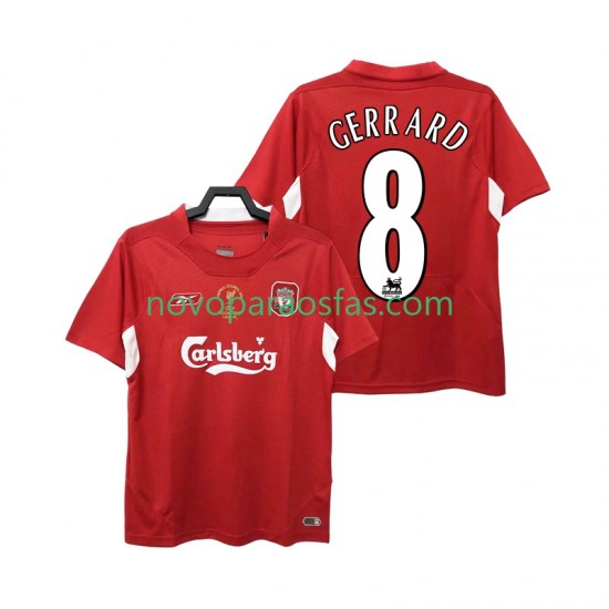 Camisolas Liverpool GERRARD 8 2005 Retro Homem Casa 2004 Manga Curta
