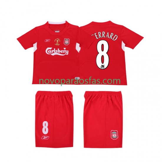 Camisolas Liverpool GERRARD 8 LWP 2005 Retro Homem Casa 2004 Manga Curta