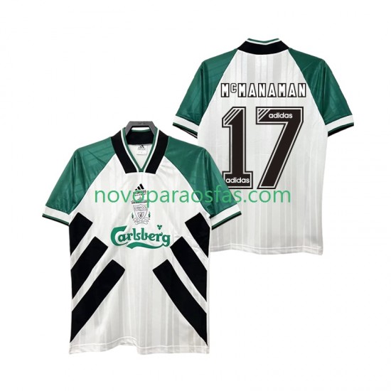 Camisolas Liverpool MCMANAMAN 17 1993 1995 Retro Homem Visitante Manga Curta