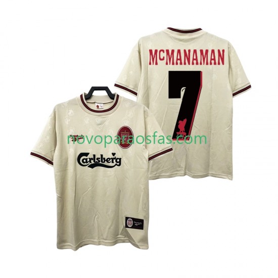 Camisolas Liverpool MCMANAMAN 7 1996 1997 Retro Homem Visitante Manga Curta