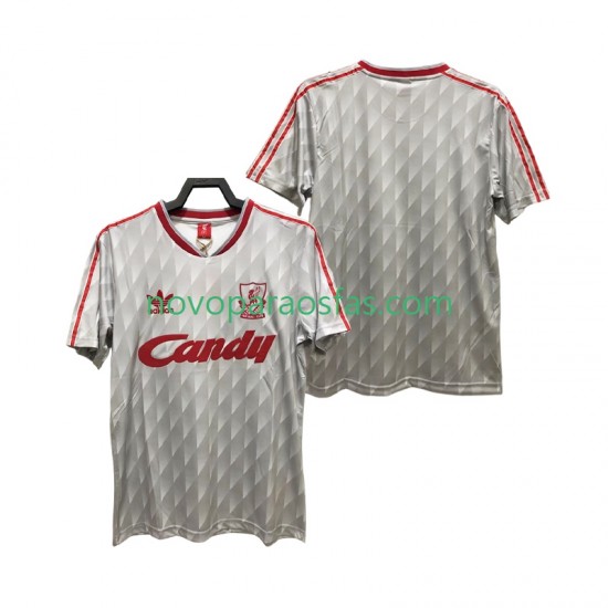 Camisolas Liverpool 1989 1991 Retro Homem Visitante Manga Curta