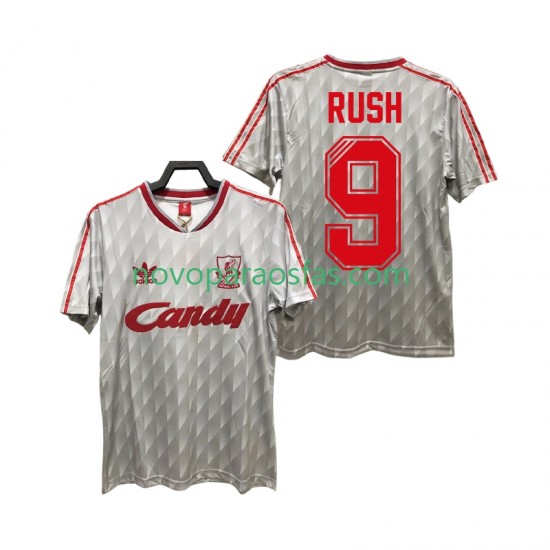 Camisolas Liverpool Rush 9 1989 1991 Retro Homem Visitante Manga Curta
