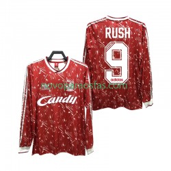 Camisolas Liverpool Rush 9 1989 1991 Retro Homem Casa Manga Comprida