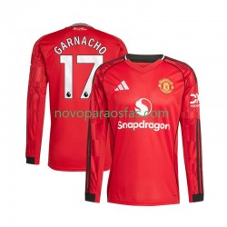 Camisolas Manchester United Alejandro Garnacho 17 Homem Casa 2025-2026 Manga Comprida