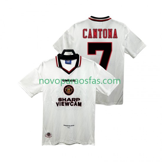 Camisolas Manchester United CANTONA 7 1996 1997 Retro Homem Visitante Manga Curta