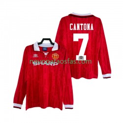 Camisolas Manchester United CANTONA 7 1992 Retro Homem Casa 1994 Manga Comprida