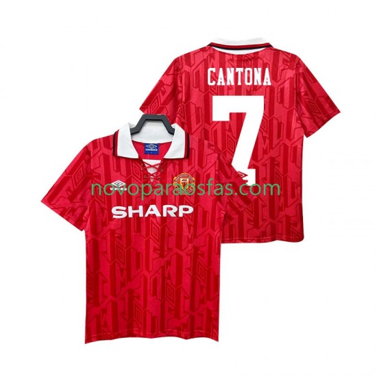 Camisolas Manchester United CANTONA 7 1992 Retro Homem Casa 1994 Manga Curta
