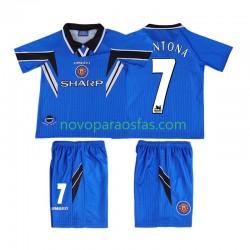 Camisolas Manchester United CONTONA 7 1996 Retro Criança Alternativo 1998 Manga Curta