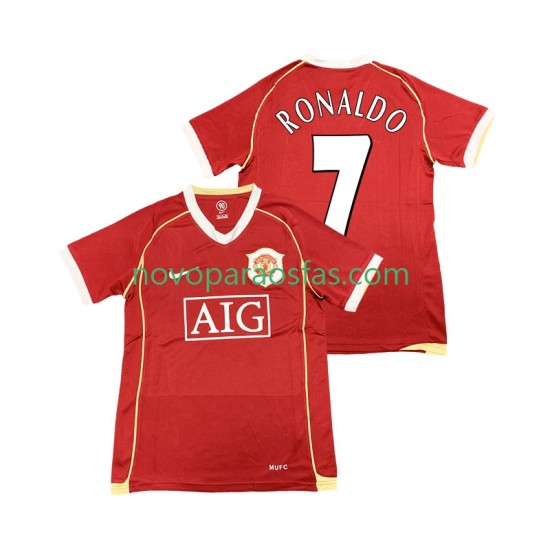 Camisolas Manchester United Cristiano Ronaldo 7 2007 Retro Homem Casa 2006 Manga Curta
