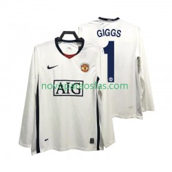 Camisolas Manchester United GIGGS 11 Premier League 2009 Retro Homem Visitante 2008 Manga Comprida