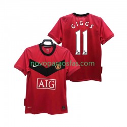 Camisolas Manchester United GIGGS 11 2009 Retro Homem Casa 2010 Manga Curta