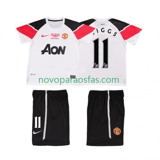 Camisolas Manchester United GIGGS 11 Champions League 2012 Retro Criança Alternativo 2011 Manga Curta
