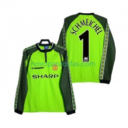 Camisolas Manchester United SCHMEICHEL 1 2000 Guarda-redes Retro Homem Casa 1998 Manga Comprida