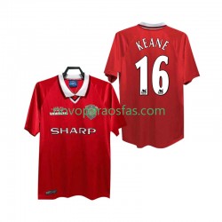 Camisolas Manchester United Keane 16 2000 Retro Homem Casa 1999 Manga Curta