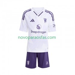 Camisolas Manchester United Criança Visitante 2025-2026 Manga Curta