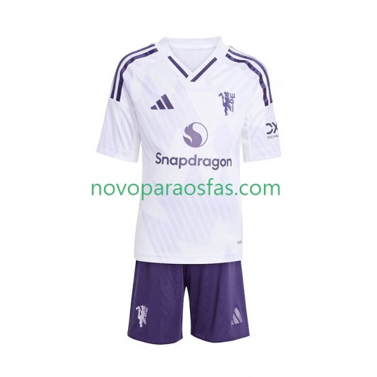 Camisolas Manchester United Criança Visitante 2025-2026 Manga Curta