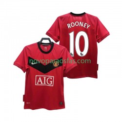 Camisolas Manchester United ROONEY 10 2009 Retro Homem Casa 2010 Manga Curta
