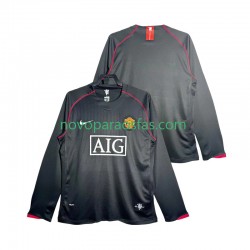 Camisolas Manchester United 2007 Retro Homem Visitante 2008 Manga Comprida