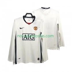 Camisolas Manchester United Premier League 2009 Retro Homem Visitante 2008 Manga Comprida