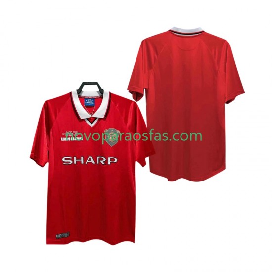 Camisolas Manchester United 2000 Retro Homem Casa 1999 Manga Curta