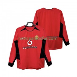 Camisolas Manchester United Retro Homem Casa 2004 2002 Manga Comprida