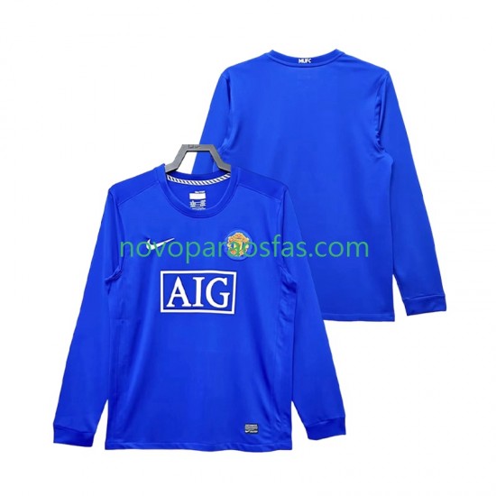 Camisolas Manchester United 2009 Retro Homem Alternativo 2008 Manga Comprida