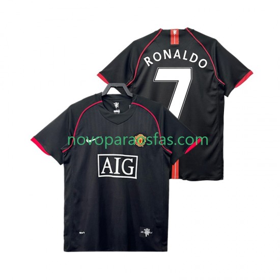 Camisolas Manchester United Ronaldo 7 2007 Retro Homem Visitante 2008 Manga Curta