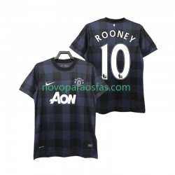 Camisolas Manchester United Rooney 10 2013 2014 Retro Homem Visitante Manga Curta