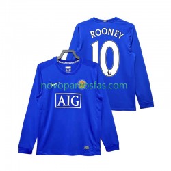 Camisolas Manchester United Rooney 10 2009 Retro Homem Alternativo 2008 Manga Comprida