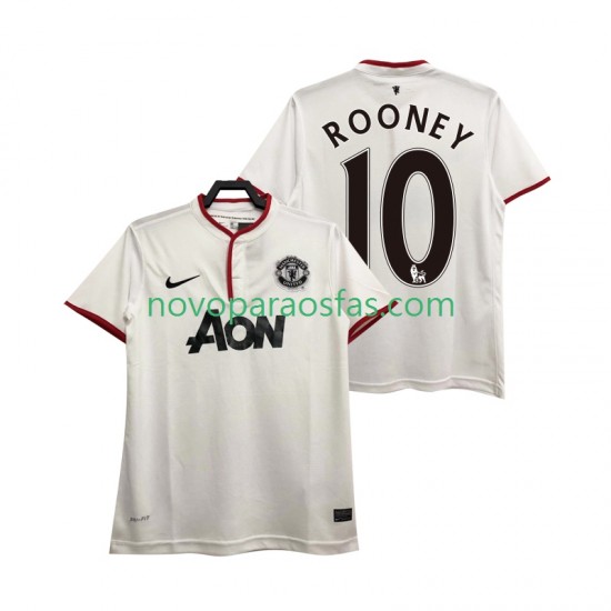 Camisolas Manchester United Rooney 10 2013 2014 Retro Homem Alternativo Manga Curta