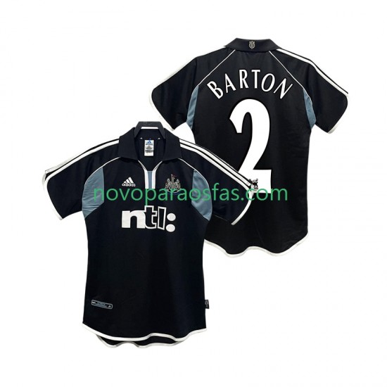 Camisolas Newcastle United BARTON 2 2000 2001 Retro Homem Visitante Manga Curta