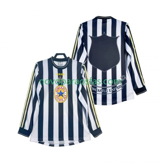 Camisolas Newcastle United 1997 Retro Homem Casa 1999 Manga Comprida