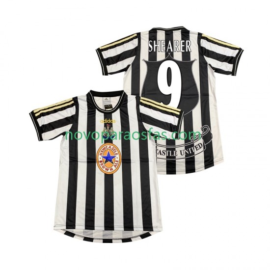 Camisolas Newcastle United SHEARER 9 1997 Retro Homem Casa 1999 Manga Curta
