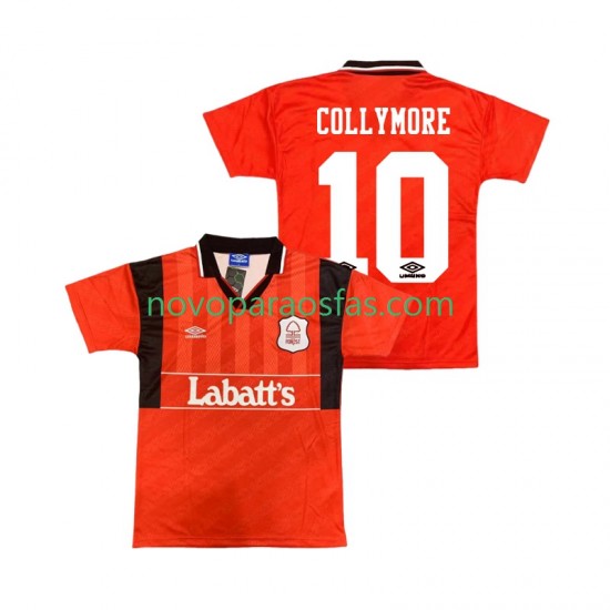 Camisolas Nottingham Forest COLLYMORE 10 1995 Retro Homem Casa 1994 Manga Curta