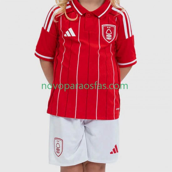 Camisolas Nottingham Forest Criança Casa 2025-2026 Manga Curta