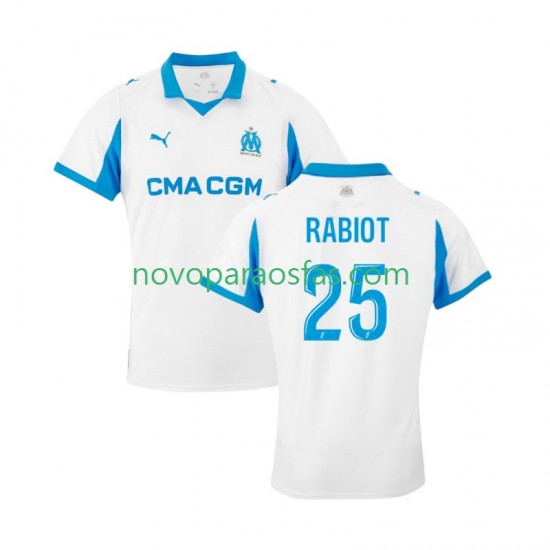 Camisolas Olympique de Marseille Adrien Rabiot 25 Homem Casa 2025-2026 Manga Curta