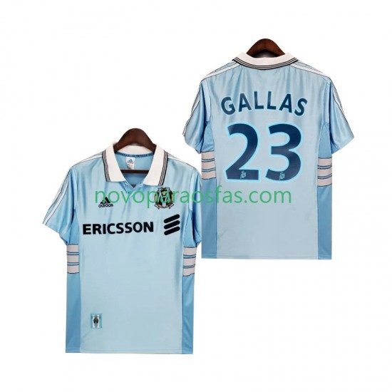 Camisolas Olympique de Marseille Gallas 23 Retro Homem Visitante 1998 1999 Manga Curta