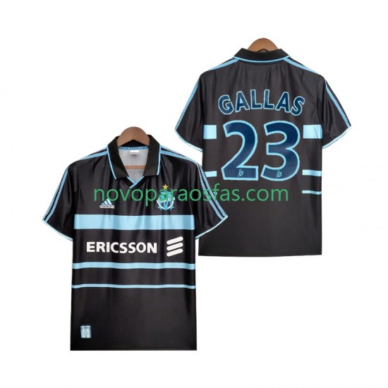 Camisolas Olympique de Marseille Gallas 23 2000 Retro Homem Alternativo 1999 Manga Curta