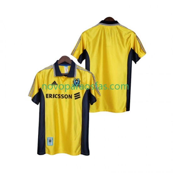 Camisolas Olympique de Marseille Retro Homem Alternativo 1998 1999 Manga Curta