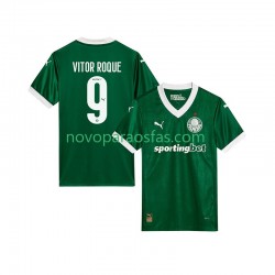 Camisolas Palmeiras Vitor Roque 9 Homem Casa 2025-2026 Manga Curta