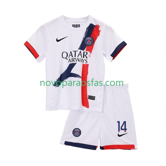 Camisolas Paris Saint-Germain Desire Doue 14 Criança Visitante 2025-2026 Manga Curta
