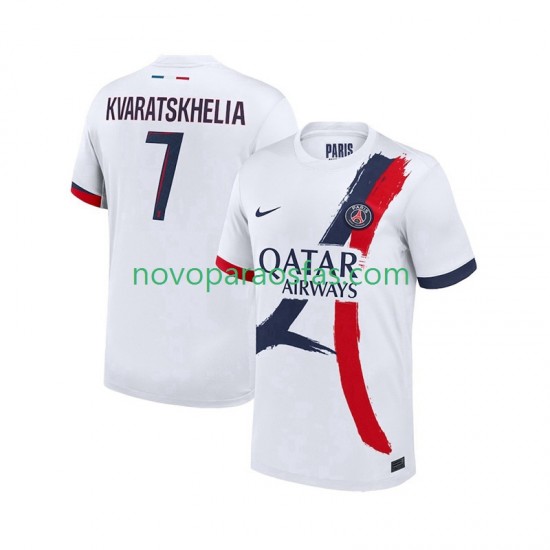 Camisolas Paris Saint-Germain Khvicha Kvaratskhelia 7 Homem Visitante 2025-2026 Manga Curta