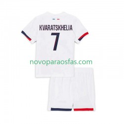 Camisolas Paris Saint-Germain Khvicha Kvaratskhelia 7 Criança Visitante 2025-2026 Manga Curta