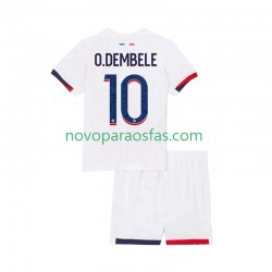 Camisolas Paris Saint-Germain Ousmane Dembele 10 Criança Visitante 2025-2026 Manga Curta