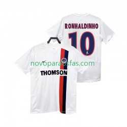 Camisolas Paris Saint-Germain RONHALDINHO 10 2003 Retro Homem Visitante 2002 Manga Curta