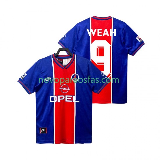 Camisolas Paris Saint-Germain WEAH 9 1995 1996 Retro Homem Casa Manga Curta